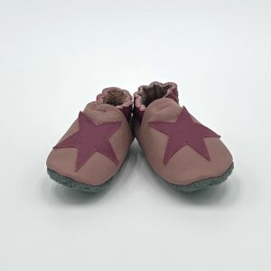 Lederfinkli "Stern" auf rosa in Grösse 19/20