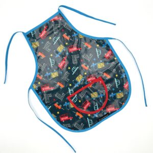 Schürze "Autos" mit blauem Rand