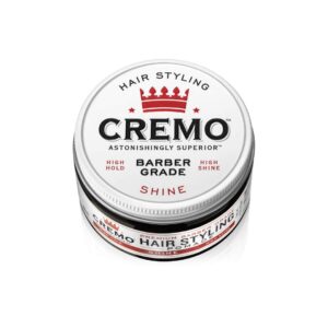 Cremo Premium Barber Grade Hair Styling Shine Pomade, High Hold & Shine, 4 Oz