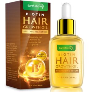 Hair Growth Serum - Biotin Hair Regrowth Oil Prevents Hair Loss and Natural Serum for Thicker, Stronger, Longer Hair, Men and Women 1.18 oz (1.2 fl oz)