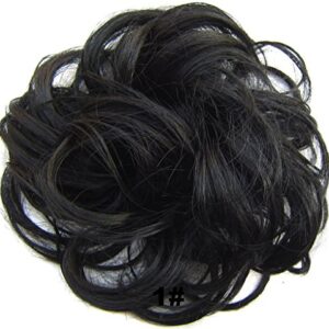 Beauty Wig World Scrunchie Bun Up Do Hair piece Hair Ribbon Ponytail Extensions Wavy Curly or Messy Various Colors
