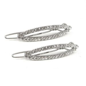 Glamorousky Elegant Barrette with Silver Austrian Element Crystal (A Pair) (309)