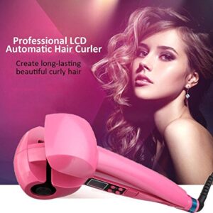 Hair Curler LuckyFine US plug LCD Pro Salon Automatic Hair Curling Ceramic Roller Wave-Pink