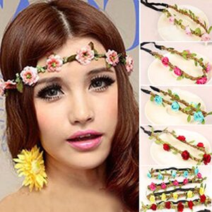 Hippie Love Flower Garland Crown Festival Wedding Hair Wreath BOHO Floral Headband
