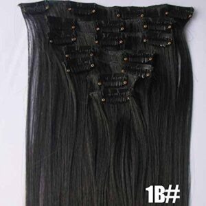 Romantic Angels 14"(35cm) Remy Human Hair Clip in Extensions 6 Pieces/set 50g Natural Black(#1B)