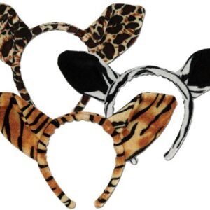 Soft-Touch Animal Print Ears (leopard, tiger, zebra) Party Accessory (1/Pkg.)