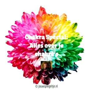 chakra's: wat zijn het en hoe werken ze? Op de afbeelding een bloem in alle 7 chakra kleuren