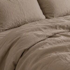 Linen Blend Duvet Cover Set - Camel