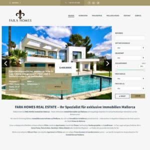 Webdesigner auf Mallorca - Referenz Fara Homes