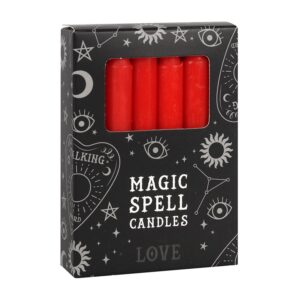 Confezione da 12 Candele Magiche Rosse per "Amore"