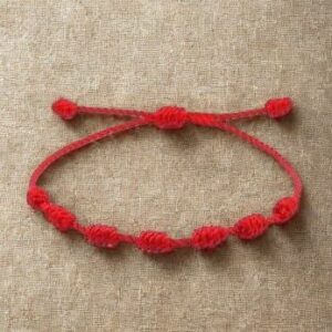 Bracciale dei 7 Nodi Rosso