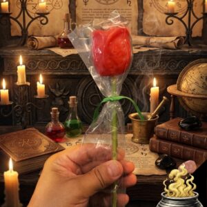 Rosa in Cera con Bastoncino Profumato