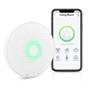 Airthings Wave Plus Smart Radon, rilevatore di CO2 e Tvocs con sensori di temperatura, umidità e pressione dell' aria