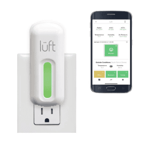 USA ONLY 🌎 – lüft: Plug-in, Wi-Fi Radon and Indoor Air Quality Monitor with Mobile App, Continuously Measures Radon, eCO2, Temperature, Pressure, and Humidity