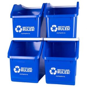 Blue-Stackable-Recycling-Bin-Container