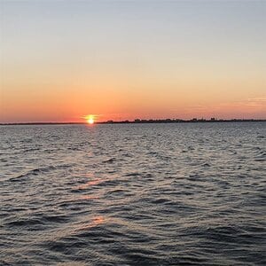 Sun setting on the water. Sunset cruise Charleston, SC