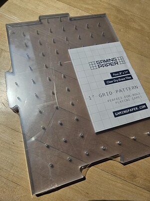 Gaming Paper Clear Tiles for Tabletop RPG 4 Pack
