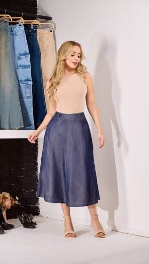 Falda 139 – Tencel azul