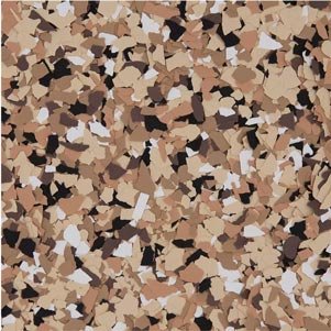 Decorative epoxy concrete floor with multi-color flake design, ideal for residential and commercial spaces in Minnesota.