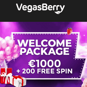 Vegas Berry Casino | €1000 cash bonus and 200 free spins | Review