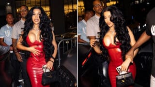 Cardi B Transforma Look de Látex Vermelho da Khy em Momento Único de Moda