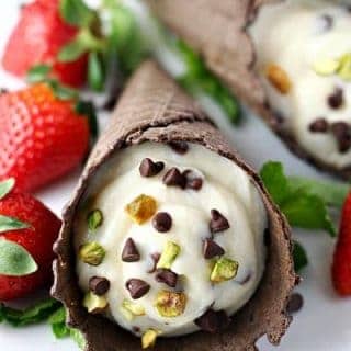 Chocolate Chip Cannoli Cones