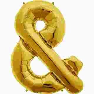 & Sign Gold Supershape Foil/Mylar Balloon, An33006