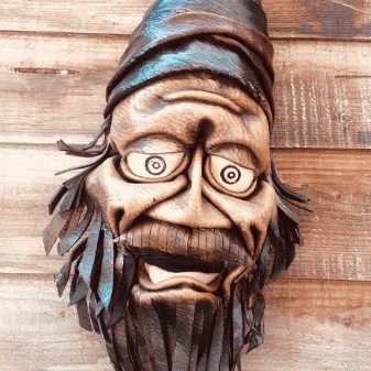 Wall Decoration Mask, Home Decor, Wall Decor, Unique Decor, Leather Art, Unique Halloween Art, Decor
