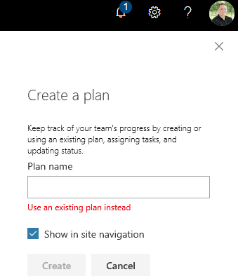Microsoft Planner, SharePoint Online team sites
