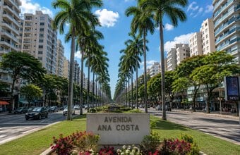 Avenida Ana Costa em dia ensolarado