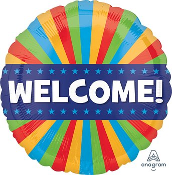 Welcome Foil/Mylar Balloon, 18" Standard Shape Balloon