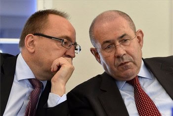 Németh Zsolt, a Külügyminisztérium parlamenti államtitkára és Pásztor István, a VMSZ elnöke a Magyar-szerb kapcsolatok a kibontakozás jegyében címmel megrendezett budapesti konferencián