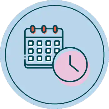 Save time icon of clock and calendar