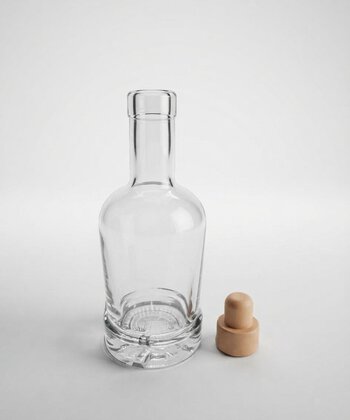 Bottiglia in Vetro "King" Tonda 250ml - Design Classico con Tappo Fungo in Silicone - Pacco da 35 Pezzi - immagine 2