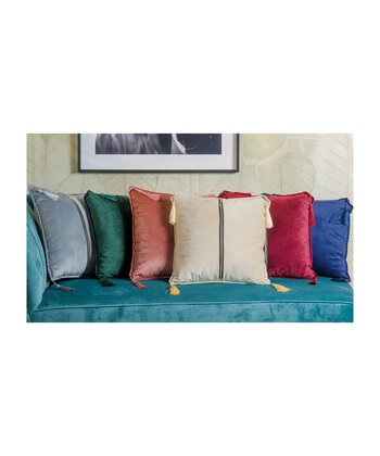 Cuscino Fringe Velluto cm 45x45