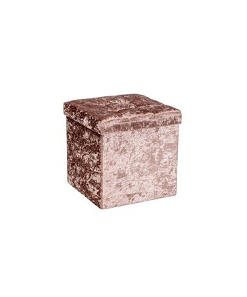 Pouf Velluto 38x38x38CM Rosa Chiaro