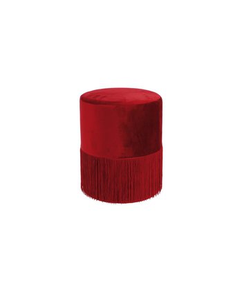Pouf Velluto Karma Diametro 35 Altezza 42 Cm Rosso