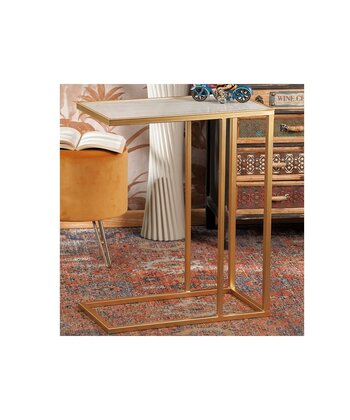 Tavolino In Marmo+Ferro cm 46x25x64