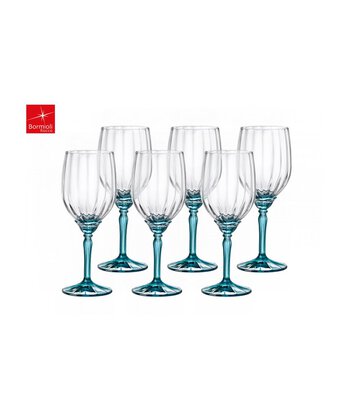 Calice Florian white lucent blue 38cl in confezione da 6 pezzi