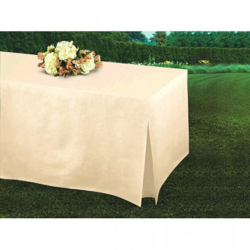 zTablefitters Flannel-Backed Table Covers Vanilla Creme