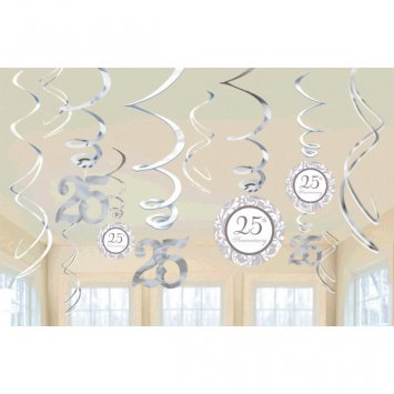 25th Anniversary Value Pack Hanging Decorations-Silver