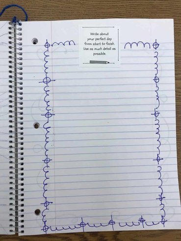 Student Summer Writing Journal Page Example