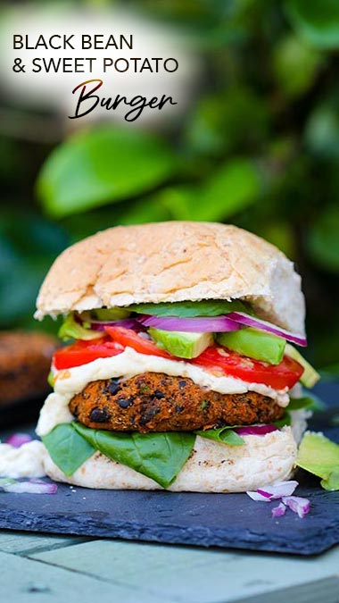 Black bean sweet potato burgers recipe - Kind Earth
