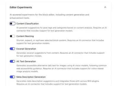 New AI features in WordPress 7.0
