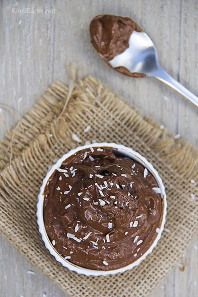 Raw Chocolate Mousse with avocado and banana - gluten-free, dairy-free, vegan by Anastasia, Kind Earth
