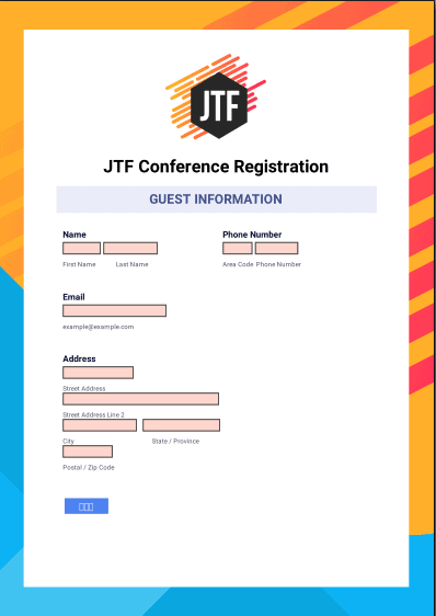 Formulaire PDF construit avec JotForm