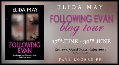Following Evan by Elida May blog tour banner