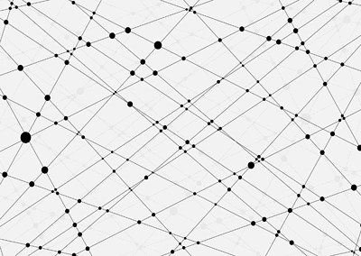 A geometric pattern with a white background and black lines intersecting