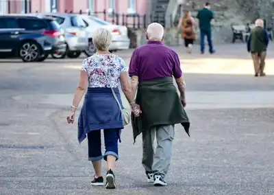 Older people walking away