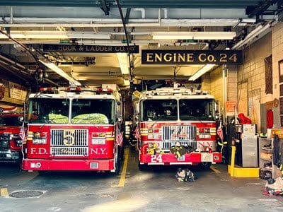 Les pompiers de Los Angeles comptent sur eWorkOrders GMAO – Image de camions de pompiers représentant une gestion efficace de la maintenance.